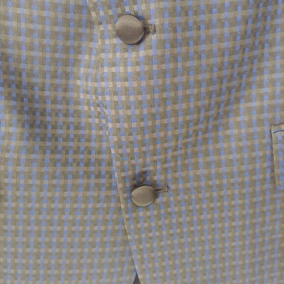 Tuxedo Jacket - Sz 42 - Navy checkered blue / black lapel - Bar 111 - Slim - Picture 10 of 14